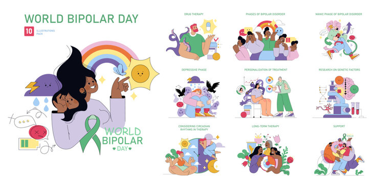 World Bipolar Day. Flat Vector Illustration