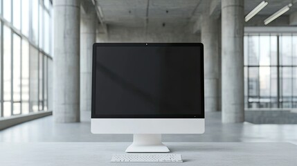 Fototapeta premium Information Kioskwhite computer monitor mockup