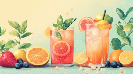 Pastel-colored minimalist food icon set, combining elegant simplicity with modern culinary design elements