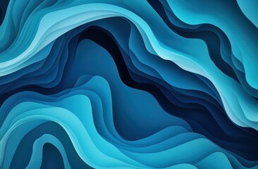 Abstract blue background with smooth lines and curves It features a soft gradient of light shades from dark to bright blue Generative AI