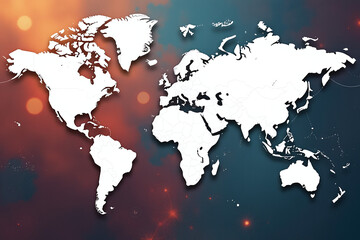 map shows stark continent outline white abstract