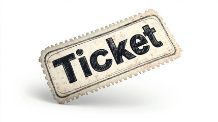 Design element: the word "Ticket" to advertise ticket sales.