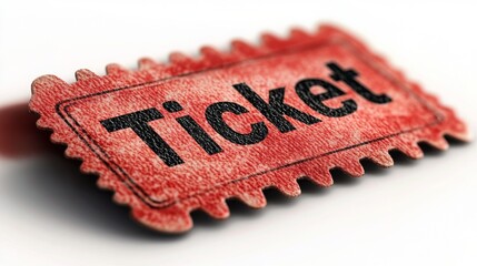 Design with the word "Ticket" for the sale of concert and cinema tickets.