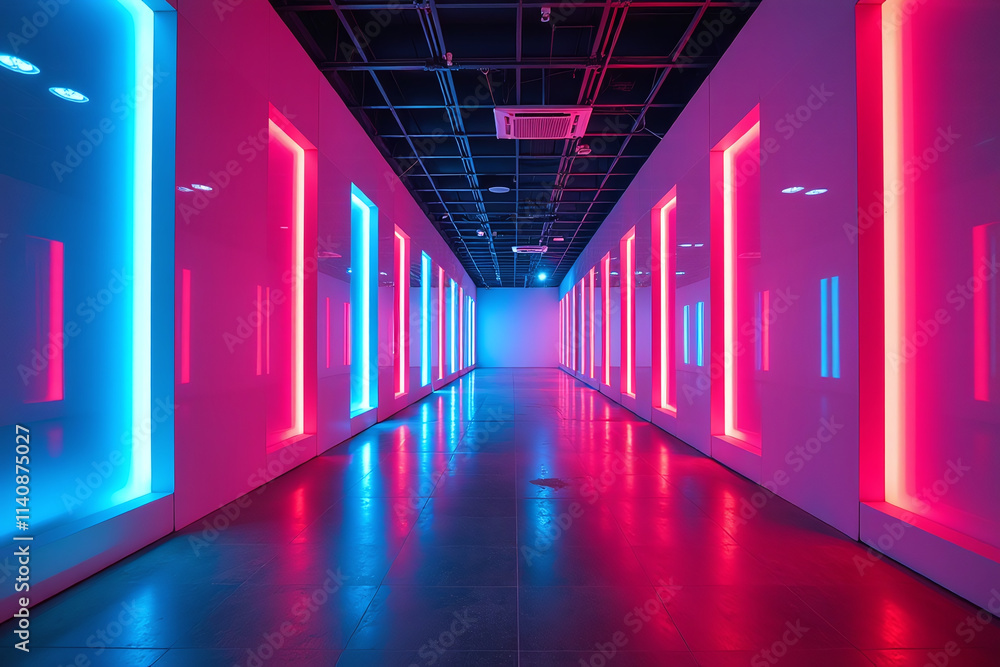 Aufkleber neon lights create futuristic visual display public