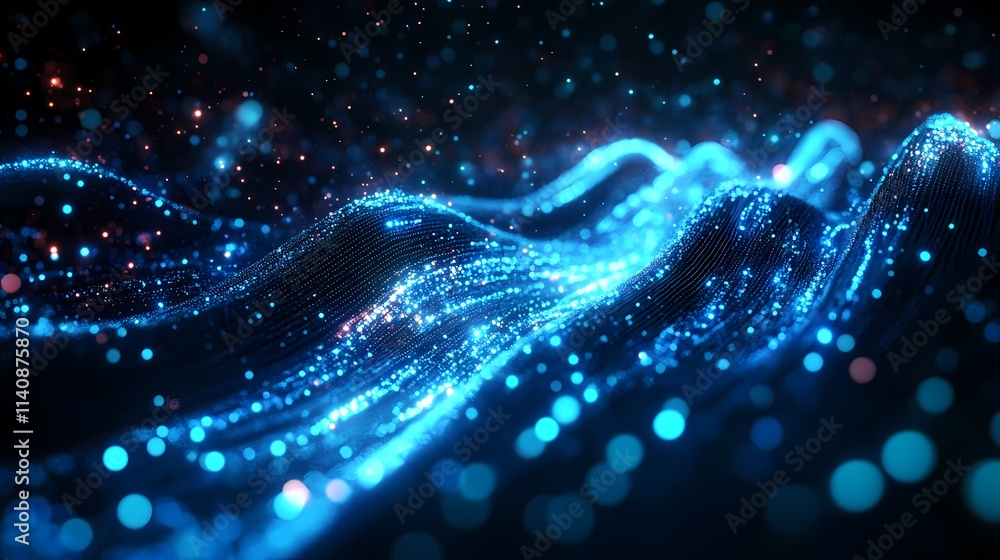 Aufkleber glowing data cables weave through an abstract futuristic background. generative ai.