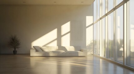 Obraz premium Sunlit Modern Living Room Interior Design