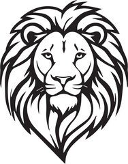 A Black and White Lion Logo Type Silhouette Design