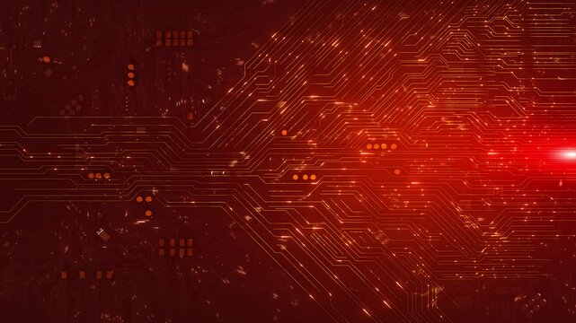 Animated Futuristic circuit board AI artificial intelligence data mining electronic deep learning Computer chip technology. Futuristic cyber innovation. futuristic processing. space for text or logo