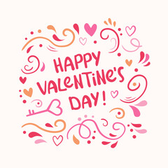 Doodle design for Valentine's Day. Love letter, and hearts.