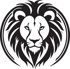 A Black and White Lion Logo Type Silhouette Design