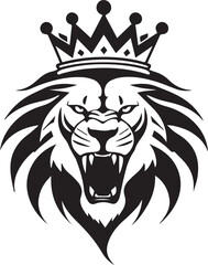 A Black and White Lion Logo Type Silhouette Design