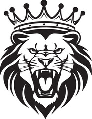 A Black and White Lion Logo Type Silhouette Design