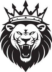 A Black and White Lion Logo Type Silhouette Design