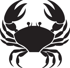 A Black and White Crab Logo Type Silhouette Design
