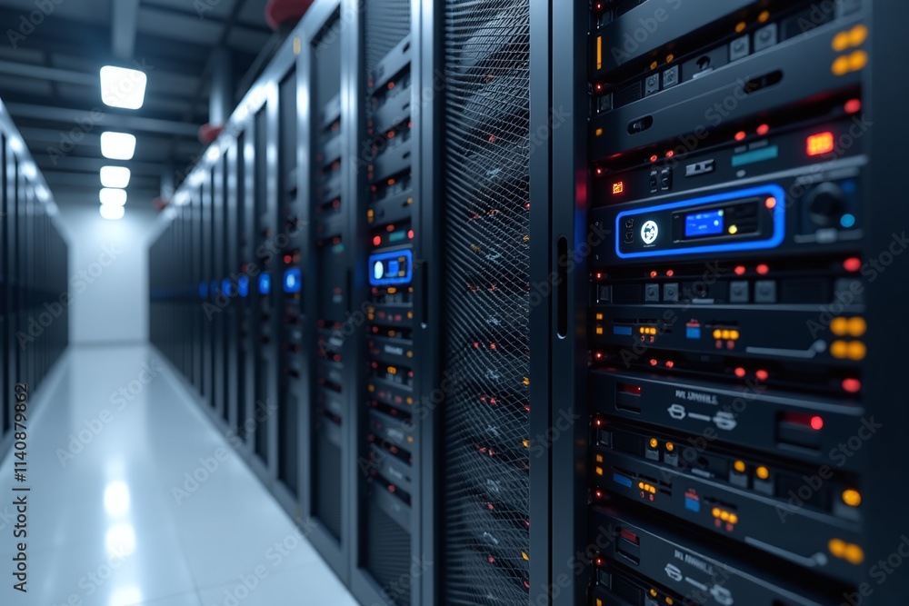 Poster server racks handle cryptocurrency mining big data storage needs