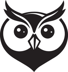 A Black and White Owl Logo Type Silhouette Design