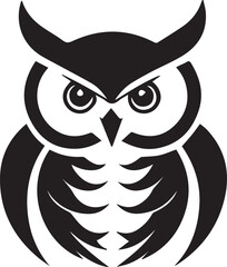 A Black and White Owl Logo Type Silhouette Design