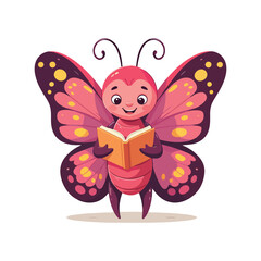 Cartoon butterfly illustration icon of butterflies A colorful butterfly with blue eyes vector