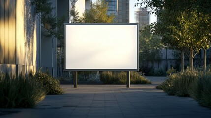 Billboard or blank poster, front view, outdoor, billboard clear poster for advertising display outside sign template.