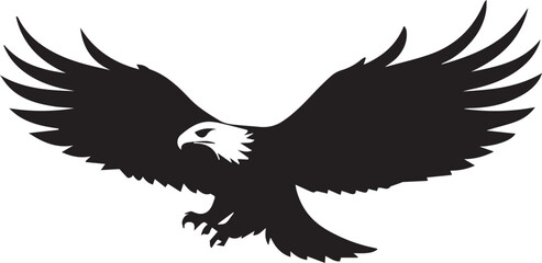 a black and wight eagle logo type silhouette design