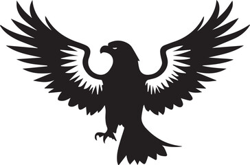 a black and wight eagle logo type silhouette design
