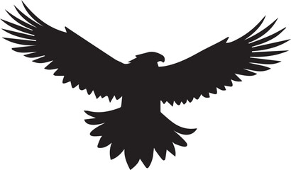 a black and wight eagle logo type silhouette design