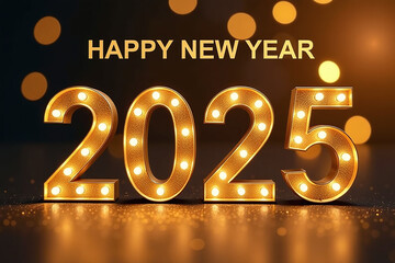 text happy new year gold appearance new year