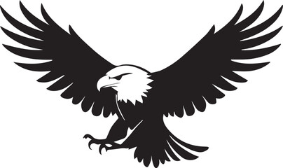 a black and wight eagle logo type silhouette design