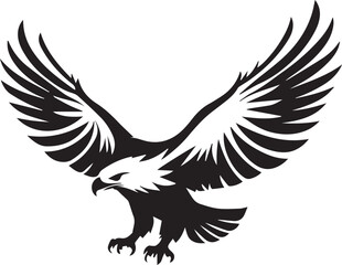 a black and wight eagle logo type silhouette design