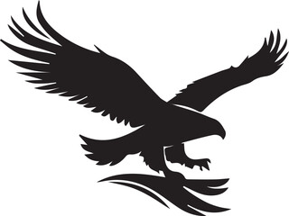 a black and wight eagle logo type silhouette design