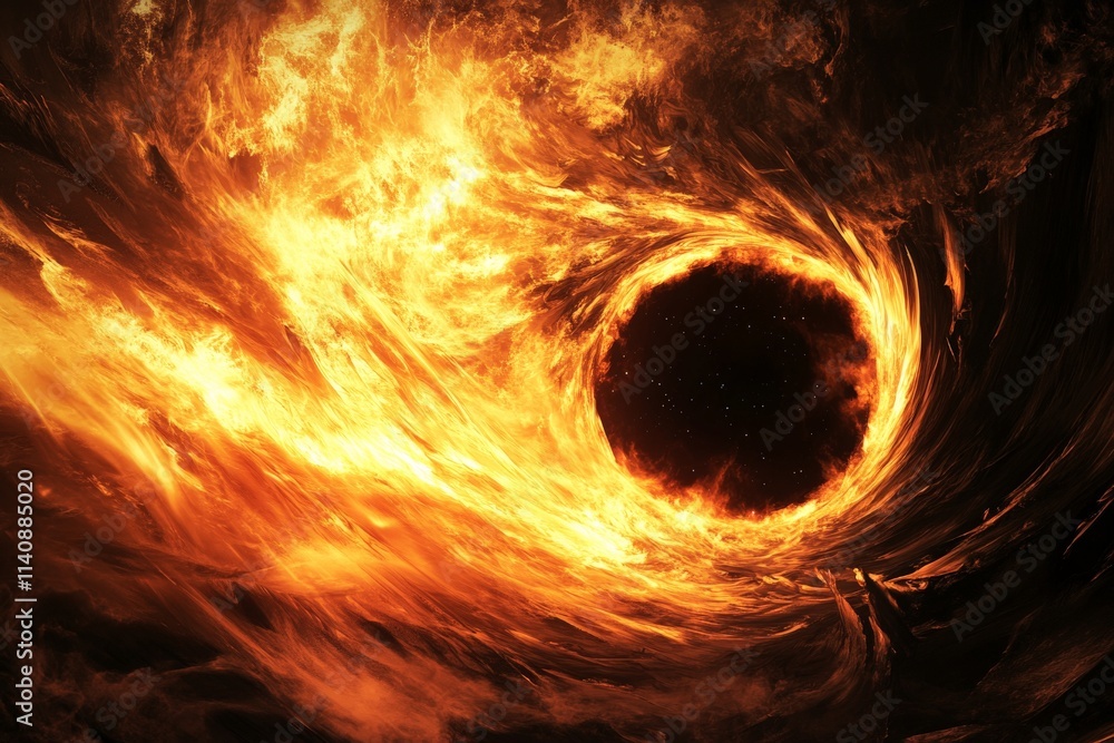 Aufkleber a stunning representation of energy erupting from a black cosmic center, illustrating the power and 