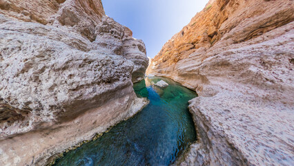 Picturesque Wadi Hawer oasis in Oman