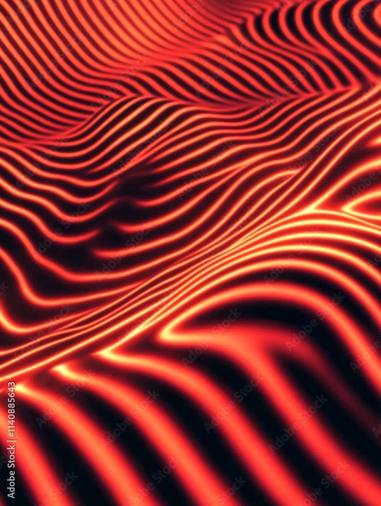 Poster This image showcases fluid waves in warm colors, elegantly layered to create a mesmerizing visual depth that invites the viewer to experience tranquility and movement.