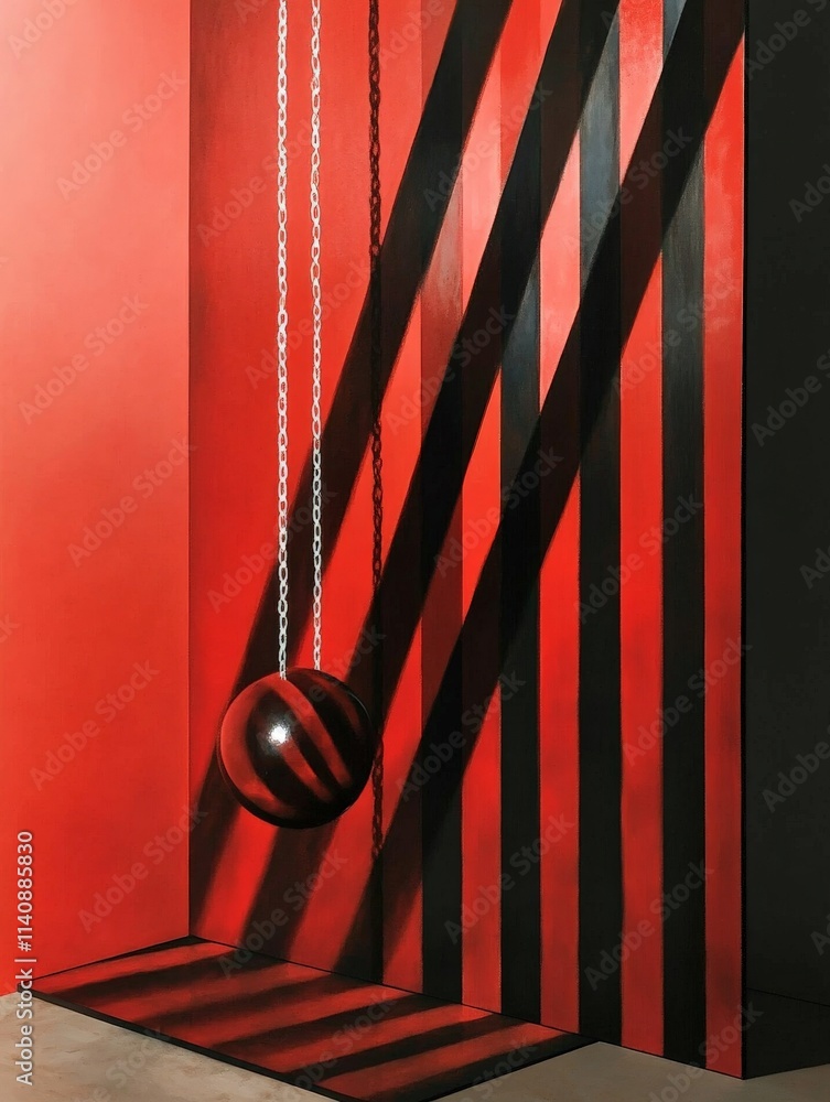 Poster this striking artwork features bold contrasts of red and black, enhanced by the play of shadows and 