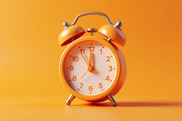 vibrant orange alarm clock features calendar rendering time design concept modern style