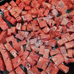meat preparations for animal feed, pieces of beef lung