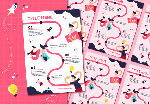 Modern Flat Style Infographic Process Flow Poster Design