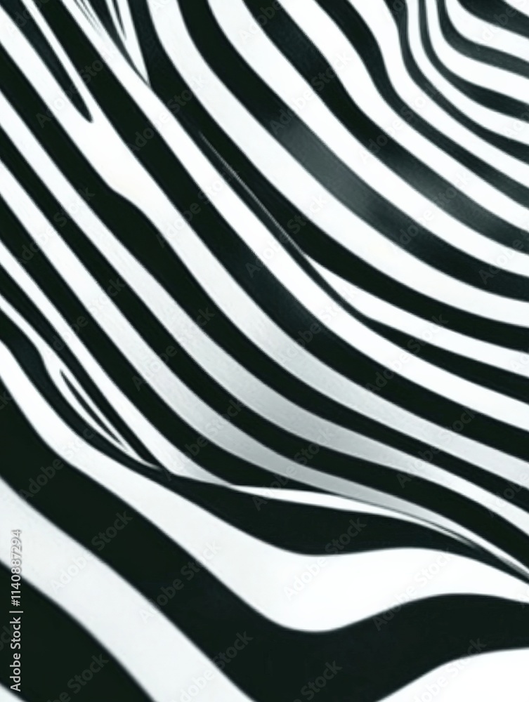 Leinwandbilder the hypnotic wave patterns in black and white create a visually stunning experience that draws viewe