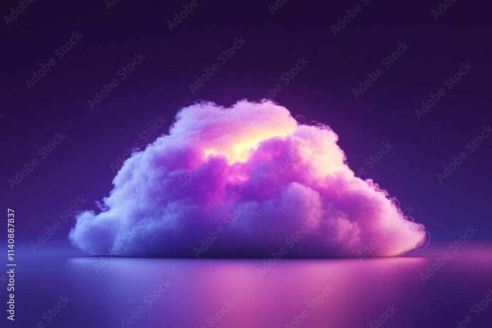 Leinwandbilder this stunning image presents a fantasy purple cloud illuminated with dazzling light, creating an enc