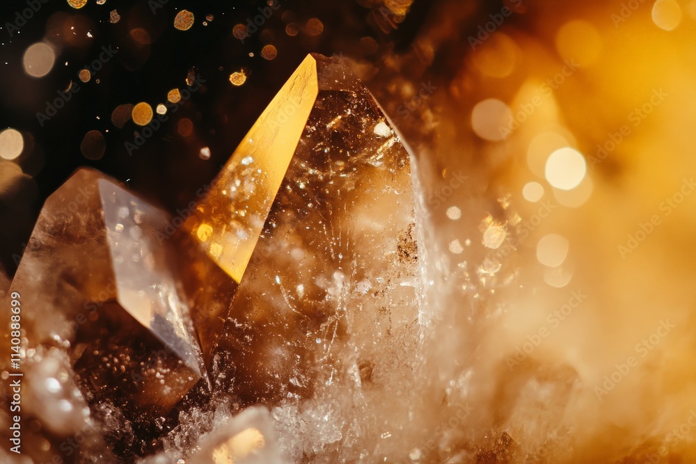 Poster this photo displays mesmerizing crystals sparkling with backlight effects, creating a radiant displa
