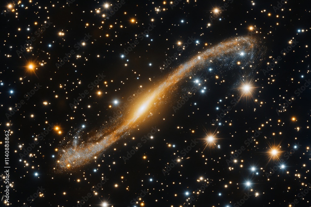 Aufkleber a mesmerizing image of a spiral galaxy set against a backdrop of countless stars, illustrating the m