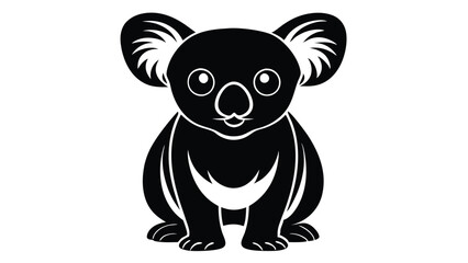 Cute koala animal silhouette vector cartoon illustration wildlife concept