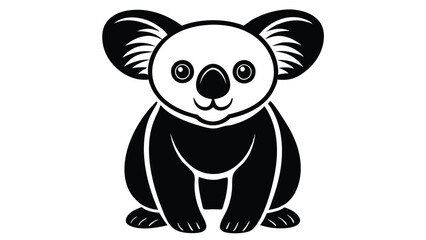 Cute koala animal silhouette vector cartoon illustration wildlife concept