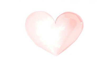 Watercolor painting of a light red heart representing love and affection