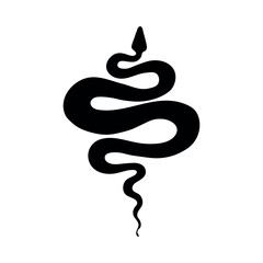 Snake, symbol of the year black elegant curve on white background, vector
