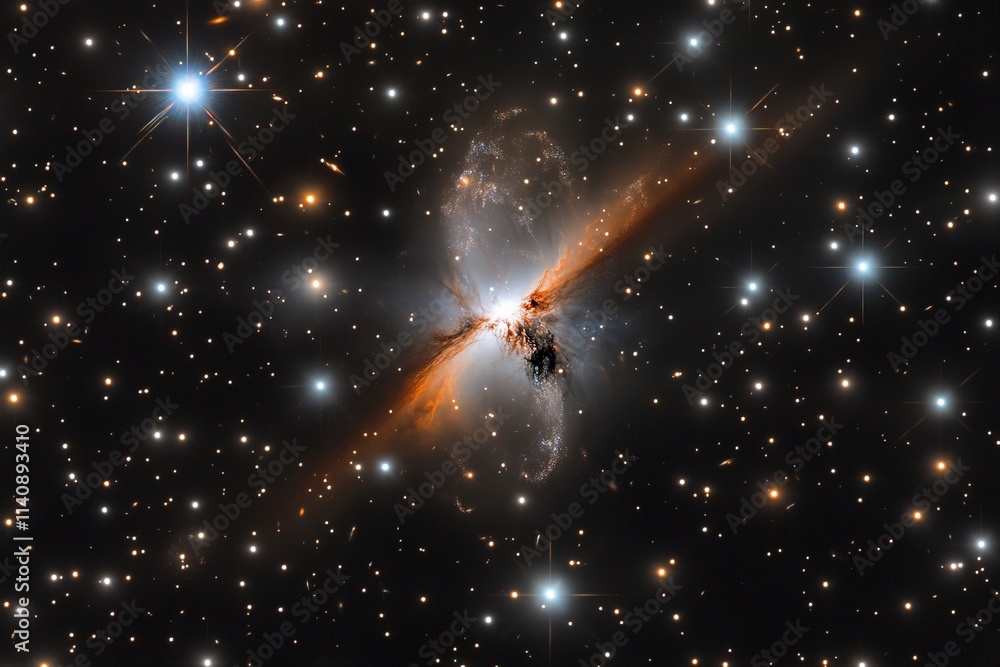 Aufkleber a captivating cosmic scene depicting a vibrant explosion of light and energy amidst the stars, symbo