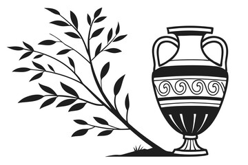 icon of vases black silhouette color and white background