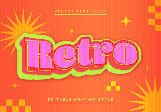Pink and Green Retro Layered Bold Text Effect