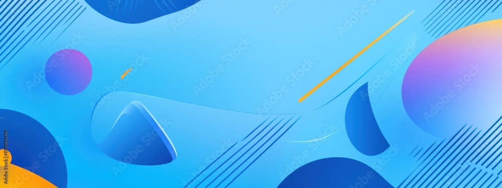 Poster blue gradient background with light stripes and shapes, a modern abstract design for a corporate pre