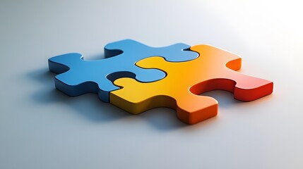Obraz premium Interlocking Puzzle Pieces: Collaboration and Unity Concept